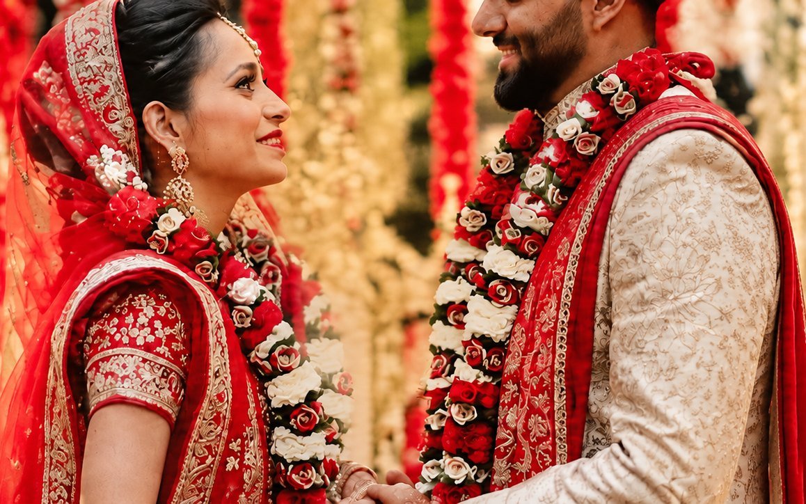 Bride and groom at a wedding ceremony