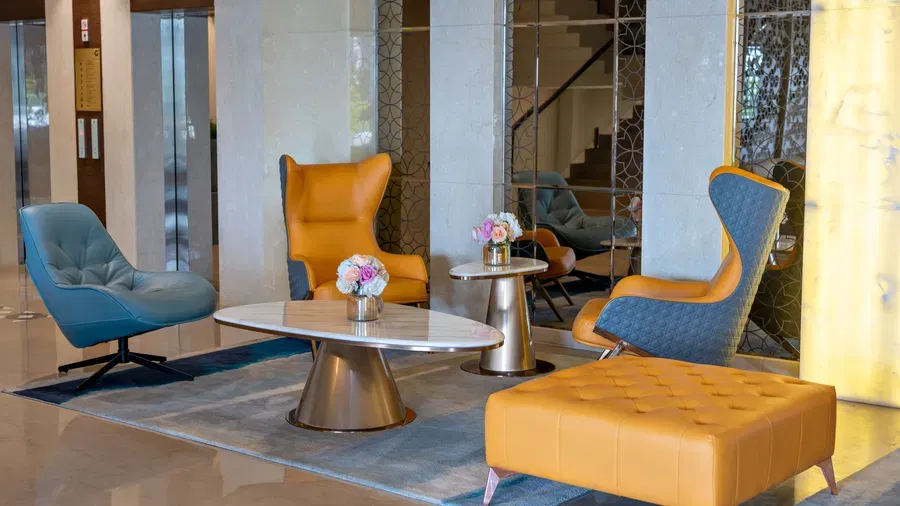 Lobby seating at Geeta Sarovar Portico